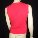 Cacharel Siren Red Cotton V Neck T Shirt Top S Small