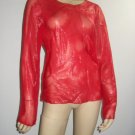 $300 Rozae Nichols See Thru Red Shiny Shirt M Medium