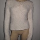 Furry Fuzzy Soft Off White 70% Angora Sweater Top M Med