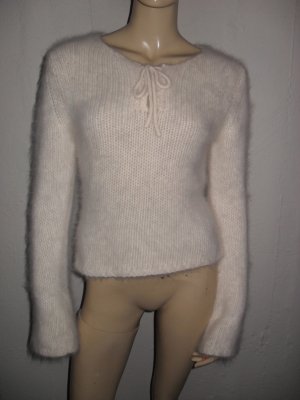 Furry Fuzzy Soft Off White 70% Angora Sweater Top M Med