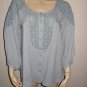 Serena Kay Paris Blue Intricate Cotton Tunic Top 2 L