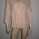 Eileen Fisher Linen Silk Peach Classic Shirt Top S Sm