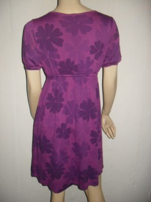 Spendid Purple Flowers Thin Cotton Modal Dress Large L