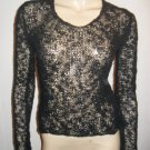 NWT TSE Black Knit Linen Blend Black Shirt Top XS 0/2