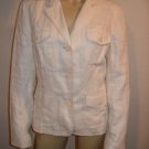 Boden Cream All Linen Fitted Blazer Jacket 12 L Large