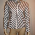Banana Republic White Gray Striped Shirt Top Petite XS