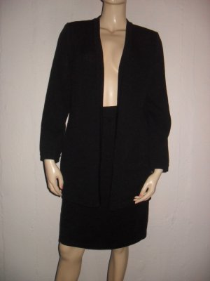 St. John Basics Santana Knit Black Skirt Suit Set 4 S