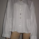 Eileen Fisher Linen Viscose Blend White Shirt Top S Sm