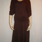 $380 Mason Brown Rayon Modal Soft Ruched Dress S 4/6