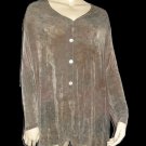 Vikki Vi California Slinky Brown Cardigan Sweater 2X