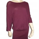 $148 C&C California Burgundy Long Top Dress L Lrg 12