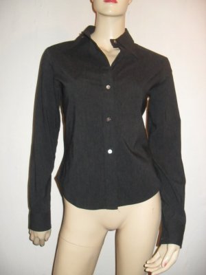 Theory Classic Button Down Charcoal Gray Shirt S Small
