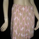 $225 Trina Turk Retro Print Pink Brown Mini Skirt 2 XS