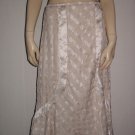 NWT Bell Anthropologie Raw Beige Linen Silk Skirt L