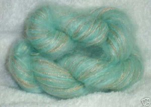 combo yarn blend angora rabbit silk mohair mint glitz
