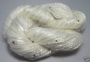 sale combo yarn mohair silk alpaca angora BEADS white