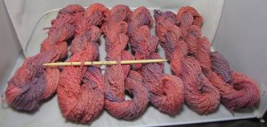 SALE hand dyed huge lot yarn softball cotton berry