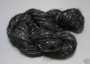 sale njy combo yarn blend mix mohair angora silk black
