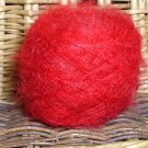 njy balled yarn bright red angora mohair