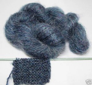 combo mix blend yarn NJY overdyed mohair teal blue