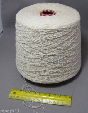 yarn cone NEW FRENCH SILK white 2/20 magnificent nubby