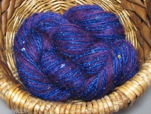 sale combo mix blend yarn mohair wool SEQUINS blue
