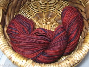 hand dyed yarn 100% wool tnt wine country worsted wt