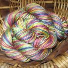 hand dyed yarn 100% silk spring flower garden