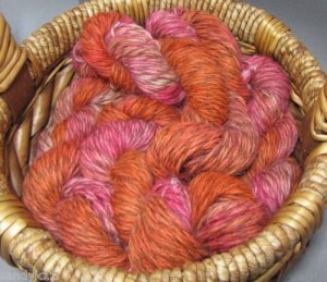 hand dyed  yarn 100% alpaca set lot worsted peonies