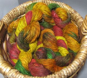 hand dyed  yarn 100% alpaca set lot worsted fall veggie