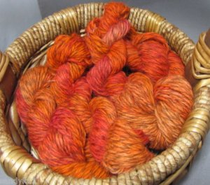 hand dyed  yarn 100% alpaca set lot worsted FIRE!