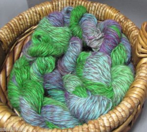 hand dyed  yarn 100% alpaca set lot worsted rain fields
