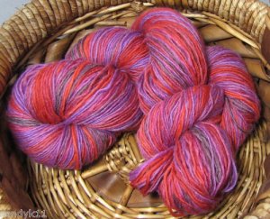 SALE yarn sock special wool nylon 396 yds berries