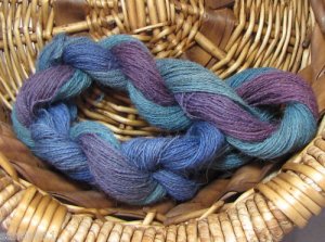 hand dyed luxury yarn njy 100% alpaca blue teal grape