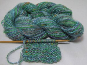 njy balled combo mix yarn silk mohair teal wonder green