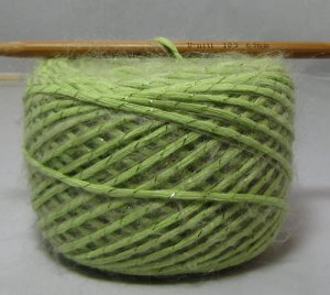 njy balled combo mix yarn mohair angora ribboned green
