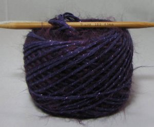 njy balled combo mix yarn mohair angora ribboned purple