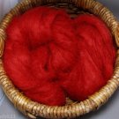 njy 4 ounces 100% alpaca royal red roving hand dyed