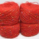 njy ball combo yarn mohair angora red rainbow surprises