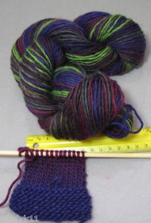 hand dyed yarn 100% wool SOFT blue purple green 200yds