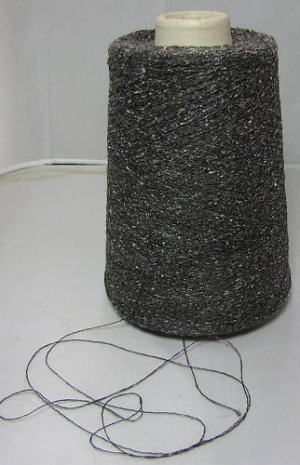 yarn cone NEW italian silk tweed gray custom designer