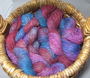hand dyed  yarn 100% alpaca set lot worsted berries