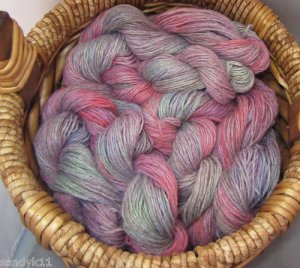hand dyed  yarn 100% alpaca cria set lot grandmother's