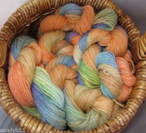 hand dyed  yarn 100% alpaca cria set lot vegetables