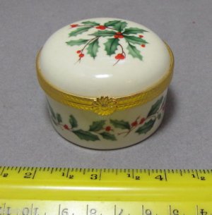 lenox christmas hinged trinket box porcelain