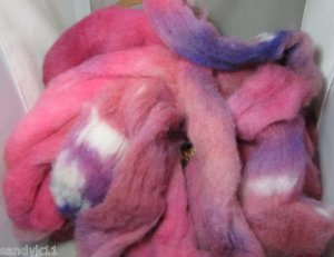 100% soft wool roving hand painted 4 ounces fushiapurpl