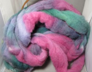 100% soft wool roving hand painted 4 ounces springbuds