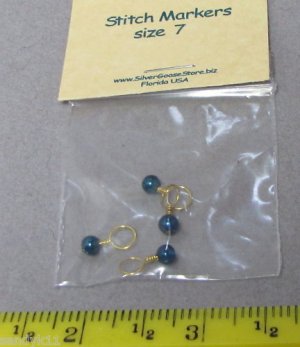 hand made set of stitch markers glass beads sz 7