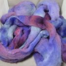 100% soft wool roving hand painted 4 ounces purple iris