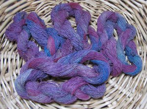 hand dyed 4 skein lot yarn silk blueberries